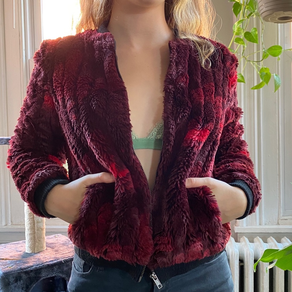 Red fur coat